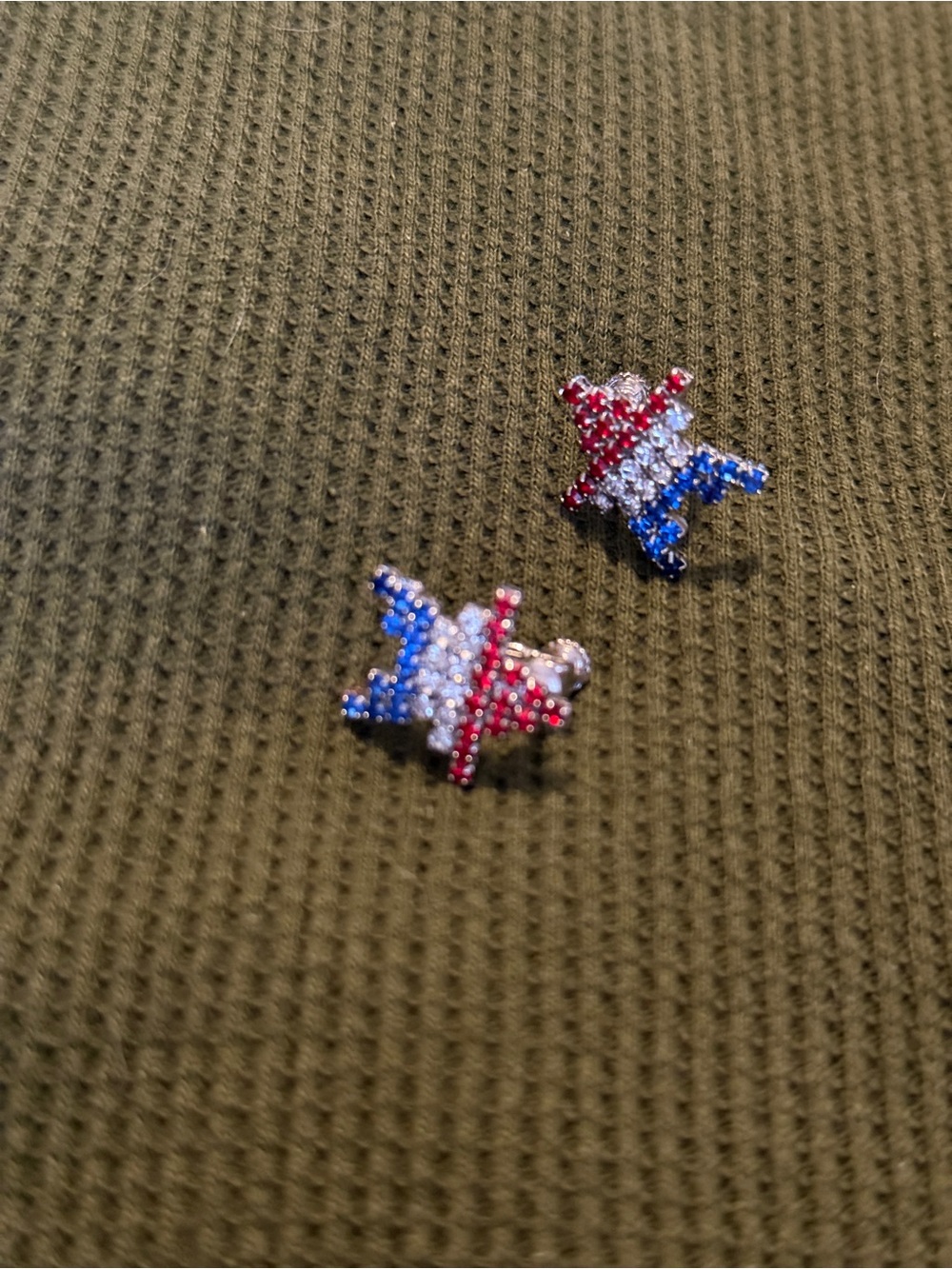 Patriot Star Earrings - Red White Blue